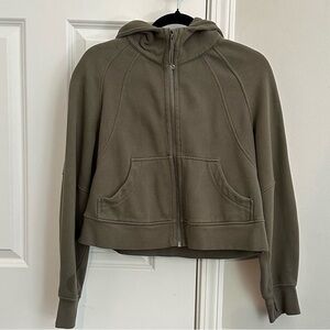 Lululemon Green Cropped Full Zip Hoodie Scuba